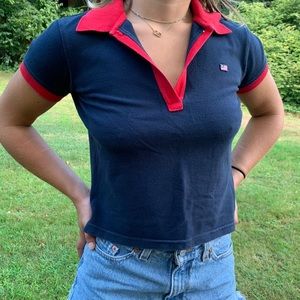 ✨VINTAGE RED & NAVY POLO TOP ✨